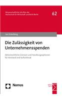 Die Zulassigkeit Von Unternehmensspenden