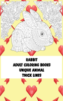 Adult Coloring Books Unique Animal - Thick Lines - Rabbit