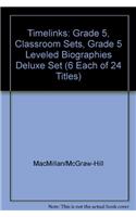 Timelinks: Grade 5, Classroom Sets, Grade 5 Leveled Biographies Deluxe Set (6 Each of 24 Titles)