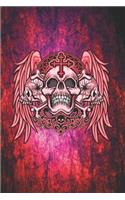 Gothic Notizbuch Schädeln Kreuz und Schusslöcher: Gothic Notizbuch mit Schädeln und Schusslöchern