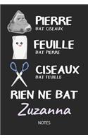 Rien ne bat Zuzanna - Notes: Noms Personnalisé Carnet de notes / Journal pour les filles et les femmes. Kawaii Pierre Feuille Ciseaux jeu de mots. Fournitures scolaires, premier