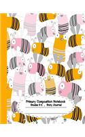 Primary Composition Notebook: Primary Composition Notebook Story Paper - 8.5x11 - Grades K-2: Cute Bee School Specialty Handwriting Paper Dotted Middle Line (Kindergarten Composi(1 Cute Bee)