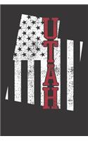 Notebook: Dot Grid Dotted 6x9 120 Pages Utah Vintage Retro USA Flag America Merica 4th Of July Gift
