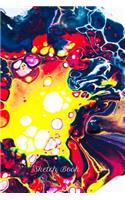 Blue Yellow Red Butterfly Acrylic Pouring Sketch Book