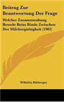 Beitrag Zur Beantwortung Der Frage