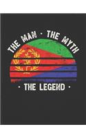 The Man The Myth The Legend: Eritrea Flag Sunset Personalized Gift Idea for Eritrean Coworker Friend or Boss Planner Daily Weekly Monthly Undated Calendar Organizer Journal