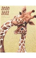 2020-2022 Three 3 Year Planner Watercolor Giraffe Calf Monthly Calendar Gratitude Agenda Schedule Organizer: 36 Months Calendar; Appointment Diary Journal With Address Book, Password Log, Notes, Julian Dates & Inspirational Quotes