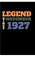 Legend since November 1927: Ruled Birthday Diary Notebook or Guest book Journal - Lined Register Pocketbook for Men and Women with Lines - Visitors' book for Birthdays and Part