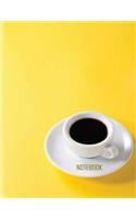 Notebook: Coffee cup on yellow cover and Dot Graph Line Sketch Blank pages, Extra large (8.5 x 11) inches, 120 pages, White paper, Sketch, Draw and Paint