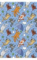 Cat Pattern - It Is Raining Cats and Dogs: Blank Lined Notebook for Cat Lovers and Pet Owners