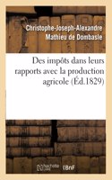 Des Impôts Dans Leurs Rapports Avec La Production Agricole