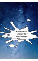 Notebook For Lecture Of Introductory Astronomy