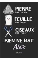 Rien ne bat Aloïs - Notes: Noms Personnalisé Carnet de notes / Journal pour les garçons et les hommes. Kawaii Pierre Feuille Ciseaux jeu de mots. Fournitures scolaires, premie