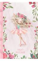 Nala's Notebook: Dance & Ballet Jorunal for Girls, 108 lined pages 6x9