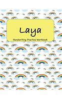 Laya - Handwriting Practice Workbook: 8.5 x 11 Notebook with Dotted Lined Sheets - 100 Pages - Rainbows