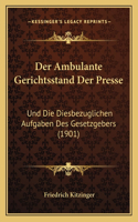 Der Ambulante Gerichtsstand Der Presse