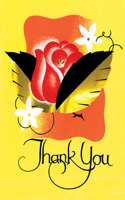 Thank You with a Red Rose. 6 Cards, Individually Bagged with Envelopes, Plus Header.