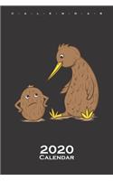 Kiwi bird talking to Kiwi fruit Calendar 2020