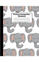 Primary Composition Notebook Story Journal: Elephant Gifts for Elephant Lovers: Primary Story Journal with Dotted Mid Line and Picture Space to Write and Draw: Grades K-2 - 100 Pages