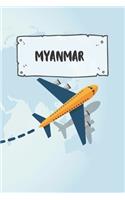 Myanmar: Liniertes Reisetagebuch Notizbuch oder Reise Notizheft liniert - Reisen Journal für Männer und Frauen mit Linien