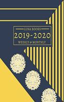 2019-2020: 16-Month Weekly and Monthly Planner/Calendar Sept 2019-Dec 2020 Navy and Gold Design
