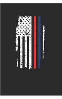 Red Blue Stripes Flag: Blank Lined Notebook (6" x 9" - 120 pages) Police Officers Notebook for Daily Journal, Diary, and Gift