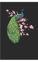 Peacock Flowers: Peacocks Notebook, Dotted Bullet (6" x 9" - 120 pages) Animal Themed Notebook for Daily Journal, Diary, and Gift