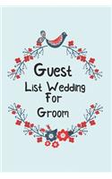 Guest List Wedding for groom