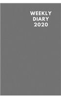 Weekly Diary 2020: 6x9 week to a page planner with2 months planner, notes & to do list each week. Extra notes pages included. Dark grey cover design