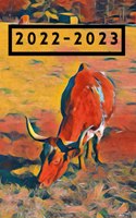 Autumn Texas Longhorn Cattle Steer Cow Gift 25 Month Weekly Planner Dated Calendar for Women & Men: Cute Small Pocket/Purse Size at-A-Glance Schedule Notebook for Ranchers and Rodeo Lovers