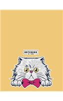 Notebook by a madoo: Cat on yellow cover and Dot Graph Line Sketch pages, Extra large (8.5 x 11) inches, 110 pages, White paper, Sketch, Draw and Paint(3 Cat on Yellow Notebook)