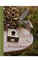 Password log book: Large 8 x 11.5" Love heart lock organiser for all your usernames, login details, website addresses, passwords