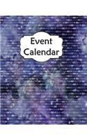 Event Calendar: Perpetual Record Book for Important Celebrations Birthdays Anniversaries with Monthly Address List Purple Blue