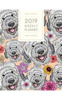 2019 Weekly Planner Twenty Nineteen: Dated with to Do Notes and Inspirational Quotes - Labradoodle Brown Floral