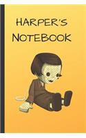 Harper's Notebook: Doll Writing 120 Pages Notebook Journal - Small Lined (6 X 9 )