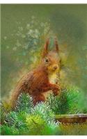 Squirrel in the Forest Notebook: 5.25" x 8" 150 lined pages durable glossy softcover