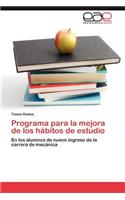 Programa Para La Mejora de Los Habitos de Estudio