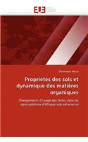 Propriétés Des Sols Et Dynamique Des Matières Organiques