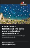 L'effetto della formalizzazione della proprietà terriera consuetudinaria