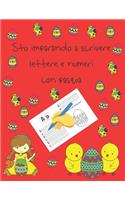 Sto imparando a scrivere lettere e numeri con pasqua: libri per tracciare le lettere per bambini di 4-8 anni, pagine per imparare a scrivere lettere e numeri e per colorare, scrivere a mano per bambini,