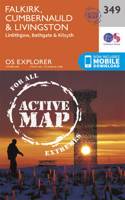Falkirk, Cumbernauld and Livingstone: (349 OS Explorer Active Map)