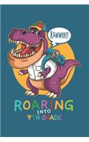 Rawwrr Roaring Into 7th Grade: Week to Page Academic Diary Planner July 2019 - June 2020