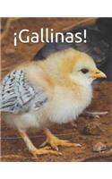 ¡Gallinas!: Una lectura para personas de la tercera edad, impresa con una letra de 48 puntos de tamaño, que incluye fotos y hojas de actividades
