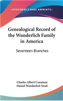 Genealogical Record of the Wunderlich Family in America