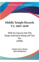 Middle Temple Records V2, 1603-1649