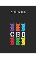 Notebook: Cbd Gummy Bear Cannabadoil Gummies For Hemp Supporter Lovely Composition Notes Notebook for Work Marble Size College Rule Lined for Student Journal 