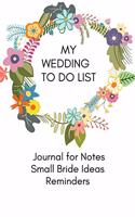 Wedding To Do List Journal