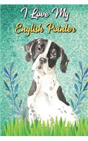 I Love My English Pointer: Beer Brewing Journal and Notebook for Recipes and Instruction. Great Gift for Men and Women that Drink. Cute Dog on Cover.