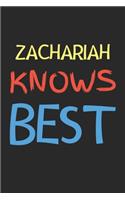 Zachariah Knows Best: Lined Journal, 120 Pages, 6 x 9, Zachariah Personalized Name Notebook Gift Idea, Black Matte Finish (Zachariah Knows Best Journal)