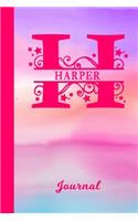 Harper Journal: Personalized Custom First Name Personal Writing Diary - Cute Pink & Purple Watercolor Effect Cover - Daily Journal for Journalists & Writers for Not